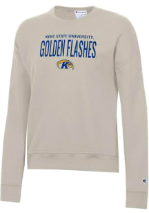Champion Kent State Golden Flashes Womens Oatmeal Stacked Powerblend Crew Sweatshirt