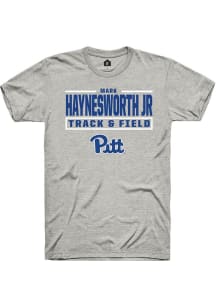 Mark  Jr Haynesworth Pitt Panthers Ash NIL Stacked Box Short Sleeve Player T Shirt
