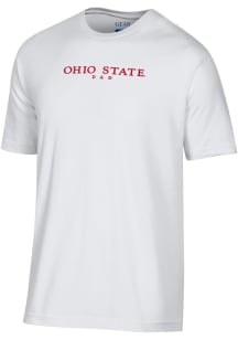 Ohio State Buckeyes White Embroidered Dad Short Sleeve T Shirt