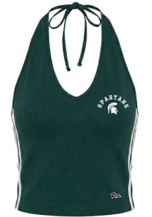 Hype and Vice Michigan State Spartans Womens Green Cheer Halter Tank Top
