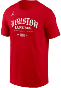 Nike Houston Cougars Red Jordan Barcode Street Style Short Sleeve T Shirt