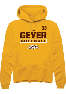Ava Geyer Western Michigan Broncos Mens Gold NIL Stacked Box Player Hood