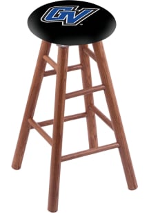 Grand Valley State Lakers Round Cushion Oak Pub Stool - Brown