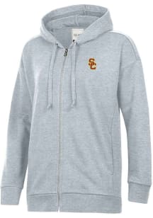 Under Armour USC Trojans Womens Grey Embroidered Long Sleeve Full Zip Jacket