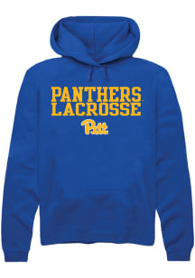 Summit Sportswear Pitt Panthers Mens Blue Stacked Lacrosse Long Sleeve Hoodie