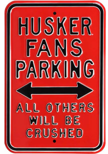 Nebraska Cornhuskers Crushed Parking Sign - Red