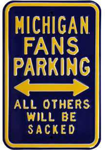 Michigan Wolverines Sacked Parking Sign - Blue