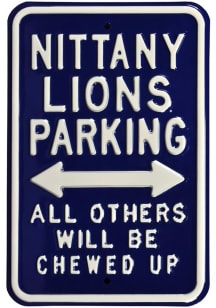 Penn State Nittany Lions Chewed Up Parking Sign - Navy Blue