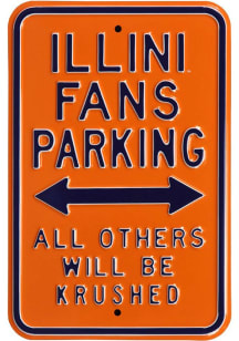 Illinois Fighting Illini Crushed Parking Sign - Orange