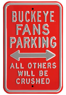 Ohio State Buckeyes Crushed Parking Sign - Red