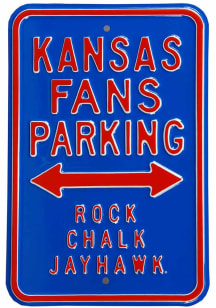 Kansas Jayhawks Rock Chalk Parking Sign - Royal Blue