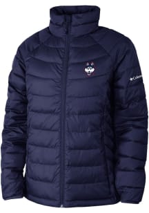 Columbia UConn Huskies Womens Navy Blue Powder Lite Heavy Weight Jacket