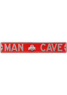 Ohio State Buckeyes 6x36 Man Cave Street Sign - Red