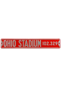 Ohio State Buckeyes 6x36 Ohio Stadium Street Sign - Red