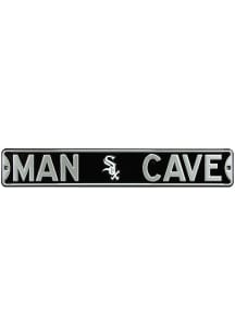 Chicago White Sox 6x36 Man Cave Street Sign - Black