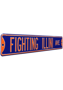 Illinois Fighting Illini Street Sign - Navy Blue