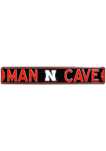 Nebraska Cornhuskers 6x36 Man Cave Street Sign - Black