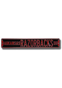 Arkansas Razorbacks Black Street Sign - Red