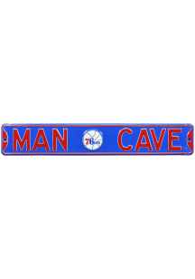 Philadelphia 76ers 6x36 Man Cave Street Sign - Black