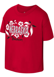 Colosseum Nebraska Cornhuskers Toddler Girls Red Grace Short Sleeve T-Shirt