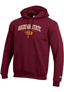 Champion Arizona State Sun Devils Mens Maroon Dad Pill Powerblend Long Sleeve Hoodie