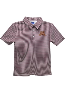 Vive La Fete Minnesota Golden Gophers Toddler Maroon Pencil Stripe Short Sleeve Polo Shirt