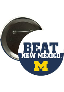 Michigan Wolverines BEAT New Mexico 3" Button - Navy Blue