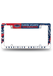 Florida Atlantic Owls Standard All Over Chrome License Plate Frame - Silver