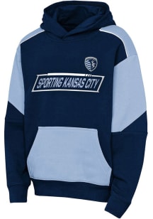 Sporting Kansas City Youth Navy Blue Break Free Long Sleeve Hoodie
