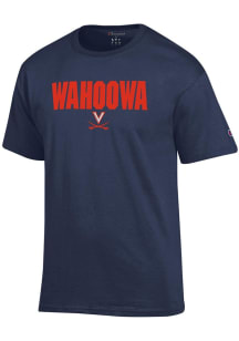 Champion Virginia Cavaliers Navy Blue Wahoowa Short Sleeve T Shirt