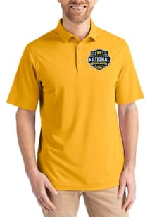 Cutter and Buck Michigan Wolverines Mens Yellow 2026 MBB Champions Virtue Eco Pique Short Sleeve P..