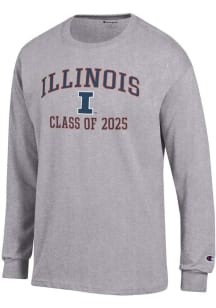 Champion Illinois Fighting Illini Grey Class of 2025 Text Jersey Long Sleeve T Shirt