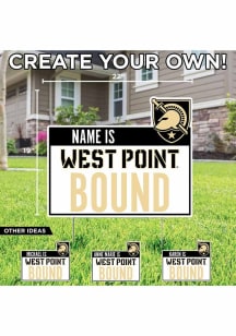 Army Black Knights Personalized School Bound Yard Sign - White