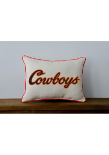 Oklahoma State Cowboys Corded Logo Throw Pillow Throw Pillow - Orange