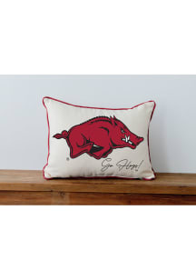 Arkansas Razorbacks Corded Logo Throw Pillow Throw Pillow - Red