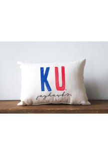 Kansas Jayhawks Plain Name Throw Throw Pillow - Blue