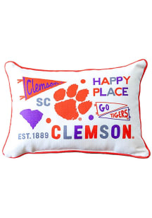 Clemson Tigers 16x22 Cluster Throw Pillow - White