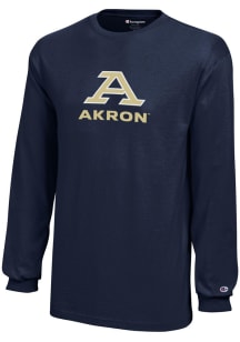 Champion Akron Zips Youth Navy Blue Core Long Sleeve T-Shirt