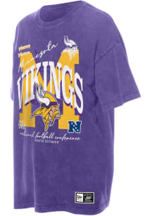 New Era Minnesota Vikings Womens Purple Throwback Oversized Short Sleeve T-Shirt