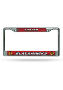 Chicago Blackhawks Decal Chrome License Plate Frame - Silver