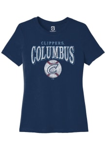 Summit Sportswear Columbus Clippers Womens Navy Blue Homerun Short Sleeve T-Shirt
