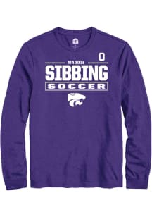 Maddie Sibbing K-State Wildcats Purple NIL Stacked Box Long Sleeve Player T Shirt
