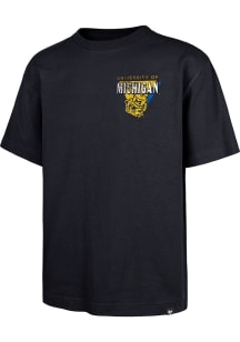 47 Michigan Wolverines Blue Under Bar Football Foundation Short Sleeve Fashion T Shirt