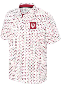 Colosseum Indiana Hoosiers Mens Crimson Mayfield Short Sleeve Polo