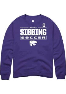 Maddie Sibbing K-State Wildcats Mens Purple NIL Stacked Box Player Crew