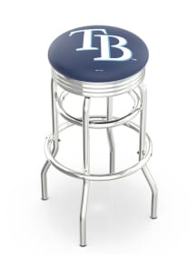 Tampa Bay Rays Double-Ring Swivel Chrome Pub Stool - Silver