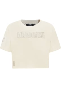 Pro Standard Charlotte Hornets Womens Cream Neutral Boxy Short Sleeve T-Shirt