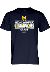 Blue 84 Michigan Wolverines Navy Blue 2025 Softball Tournament Champions Short Sleeve T Shirt