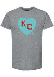 Summit Sportswear Kansas City Monarchs Graphite KC Heart Short Sleeve Fashion T Shirt