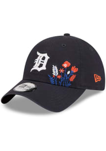 New Era Detroit Tigers Navy Blue Wildflower Casual Classic Womens Adjustable Hat